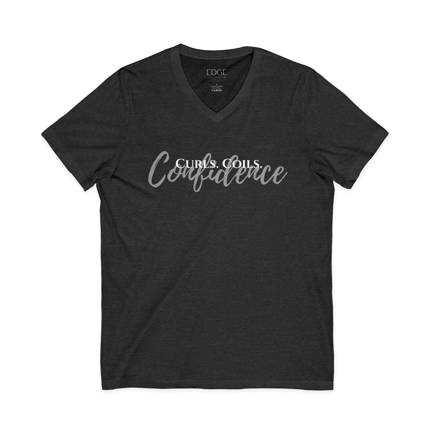 Curls. Coils. Confidence. V-Neck Tee | Curly Hair Shirt
