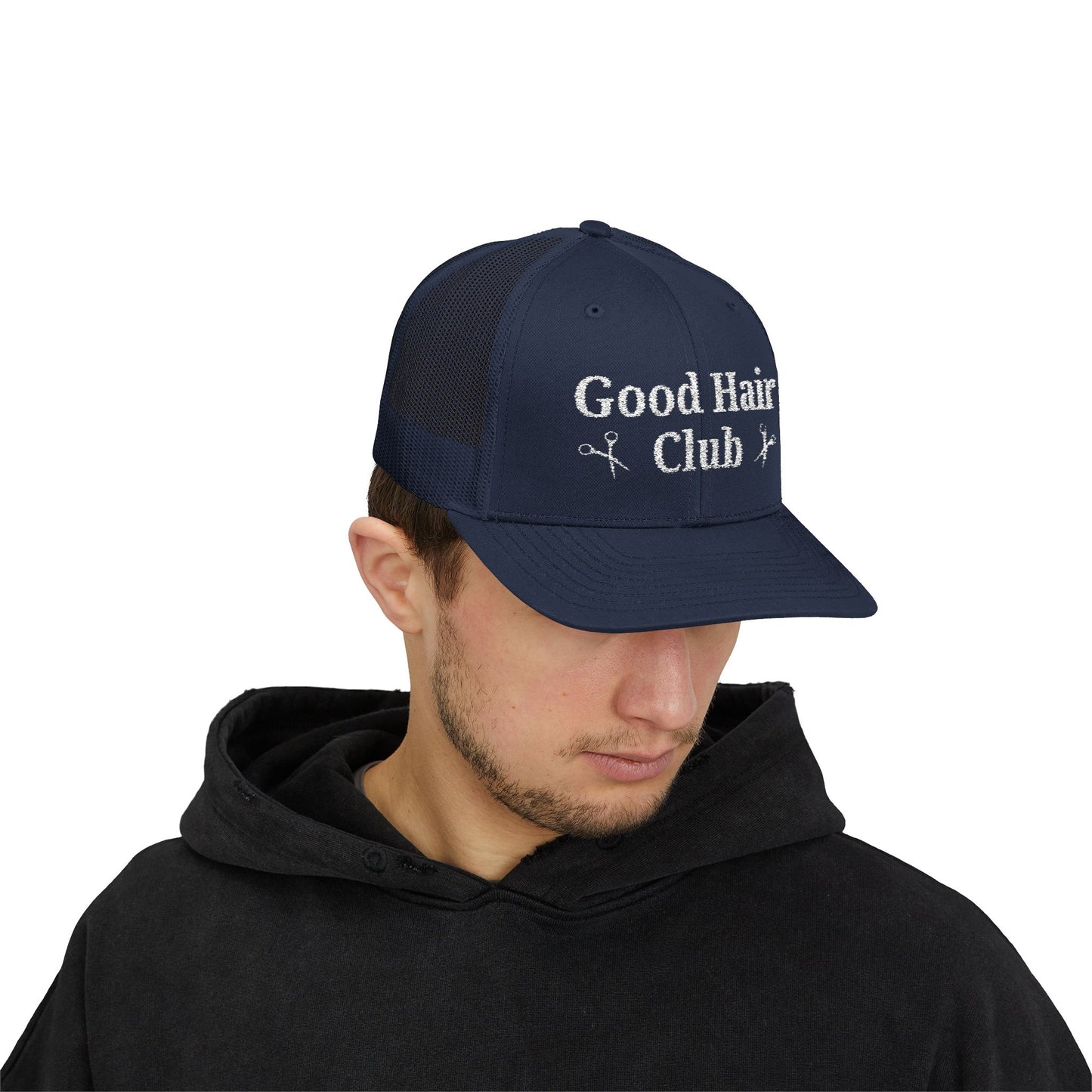 Good Hair Club Embroidered Trucker Hat | Hairstylist Hat