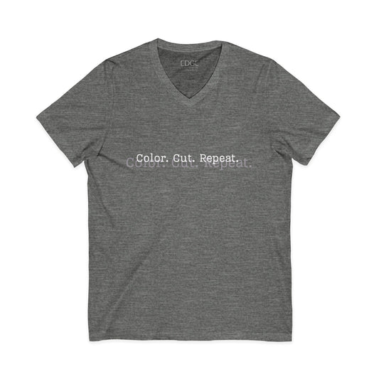 Color. Cut. Repeat. V-Neck Tee | Hairstylist Shirt