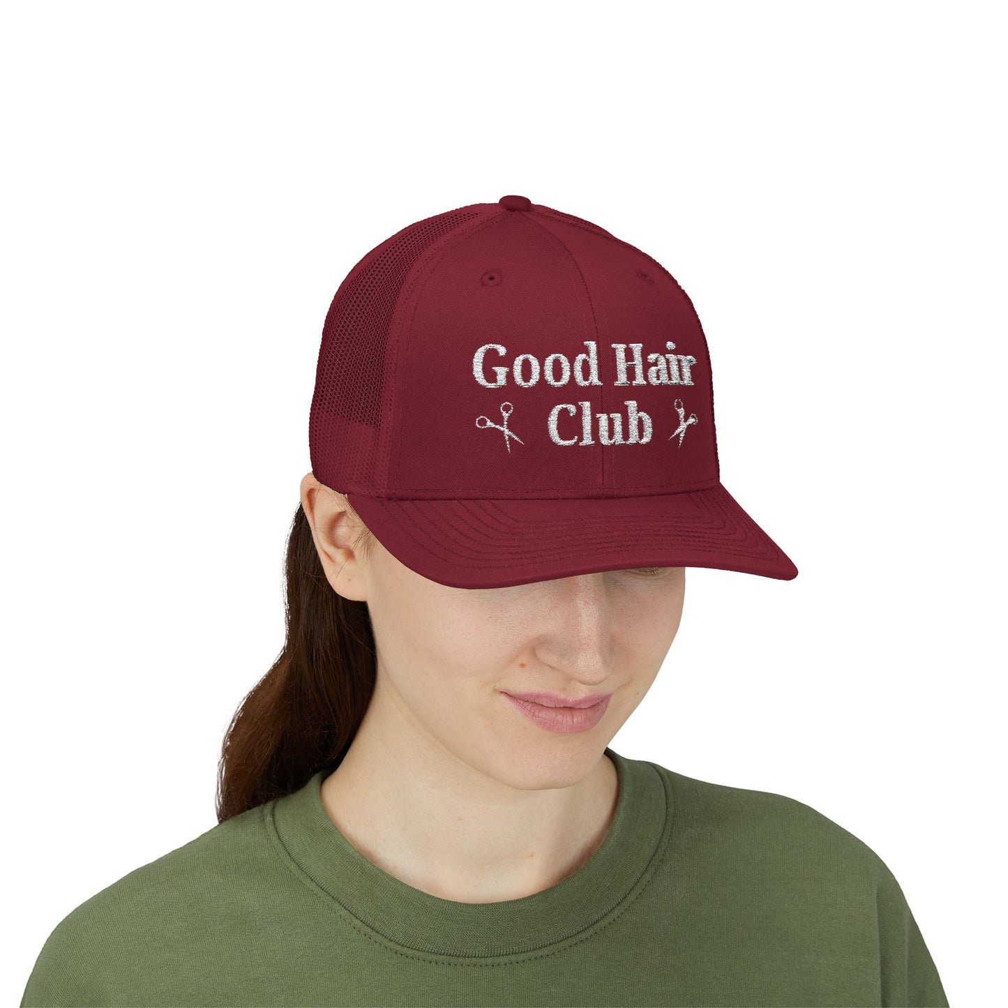 Good Hair Club Embroidered Trucker Hat | Hairstylist Hat