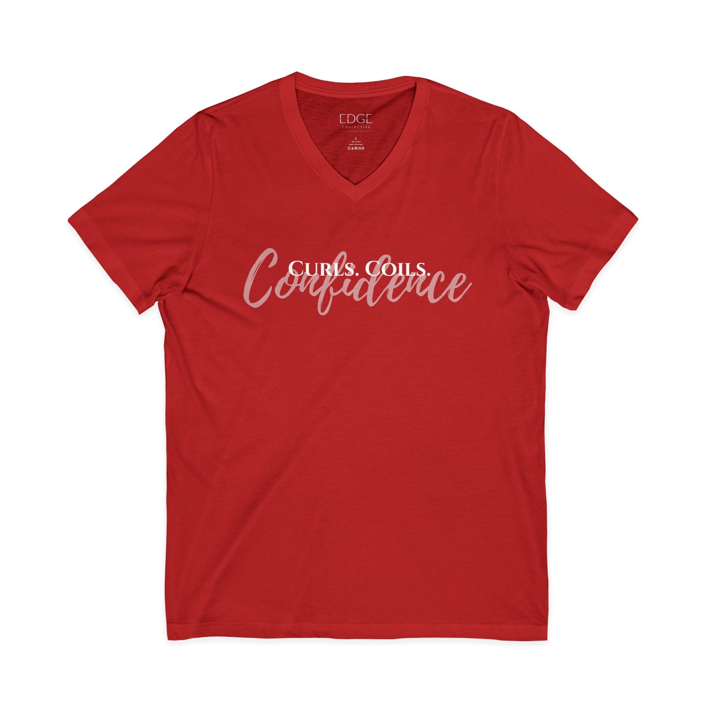 Curls. Coils. Confidence. V-Neck Tee | Curly Hair Shirt