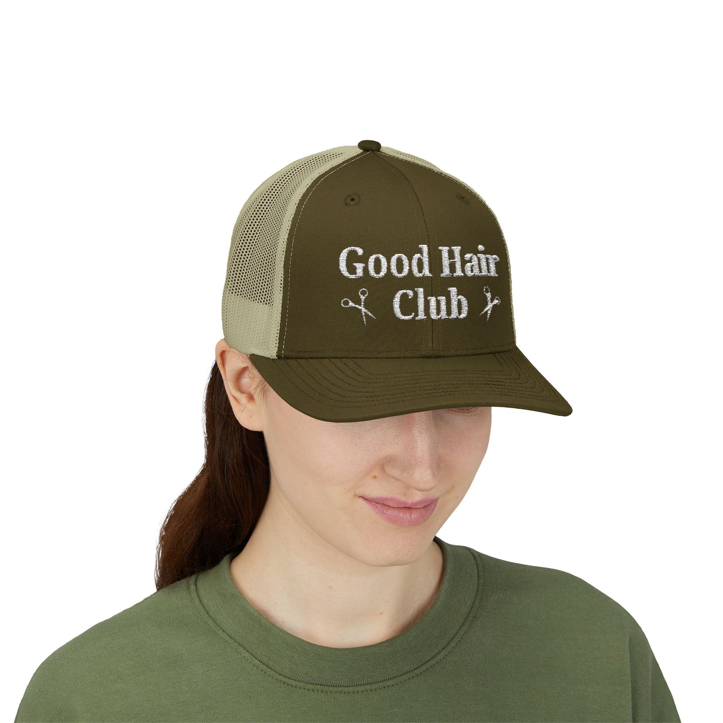 Good Hair Club Embroidered Trucker Hat | Hairstylist Hat