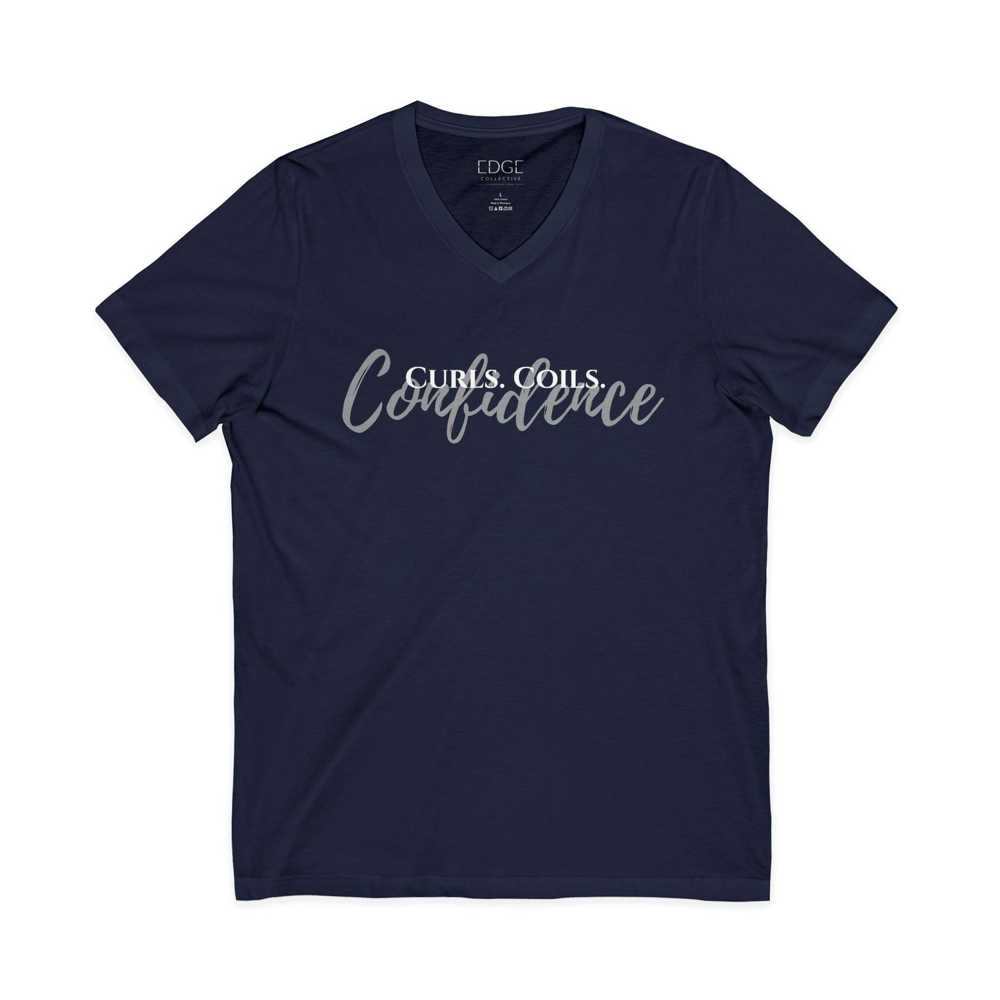 Curls. Coils. Confidence. V-Neck Tee | Curly Hair Shirt