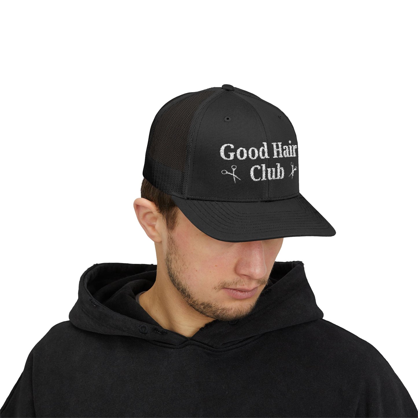Good Hair Club Embroidered Trucker Hat | Hairstylist Hat