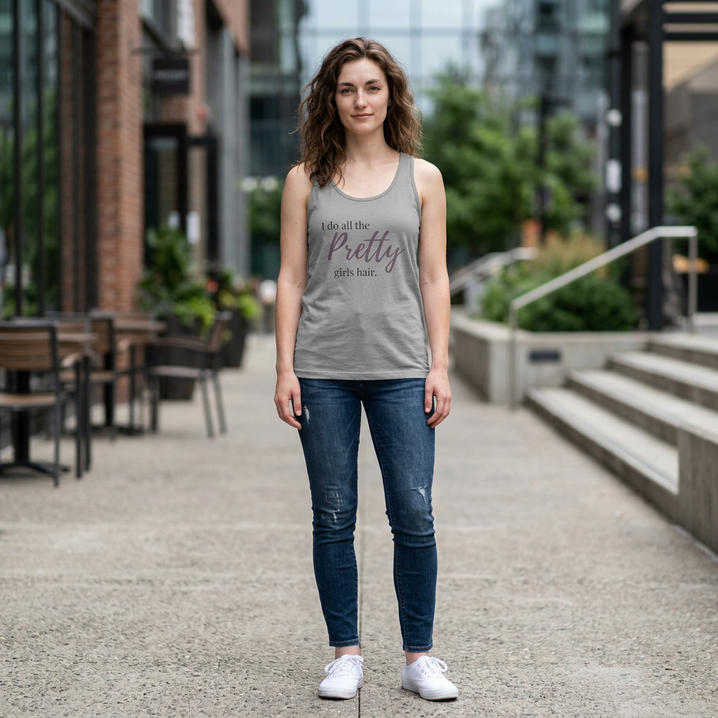 I Do All The Pretty Girls Hair Tank | Stylist Graphic Tank | Hairstylist Racerback Tank