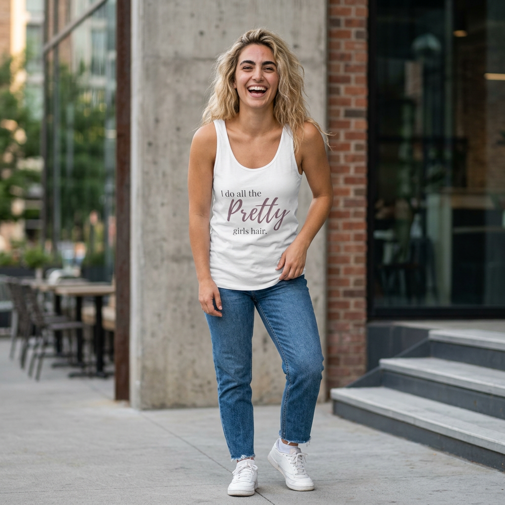 I Do All The Pretty Girls Hair Tank | Stylist Graphic Tank | Hairstylist Racerback Tank