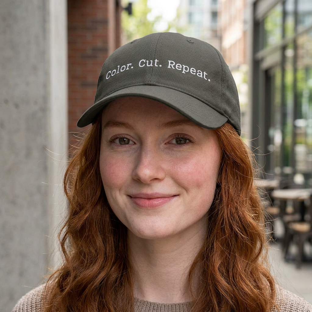 Color. Cut. Repeat. Flexfit Hat | Embroidered Hairstylist Cap