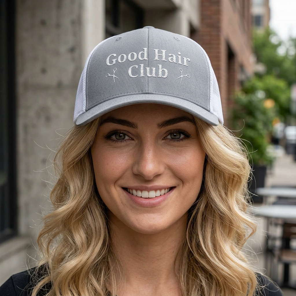 Good Hair Club Embroidered Trucker Hat | Hairstylist Hat