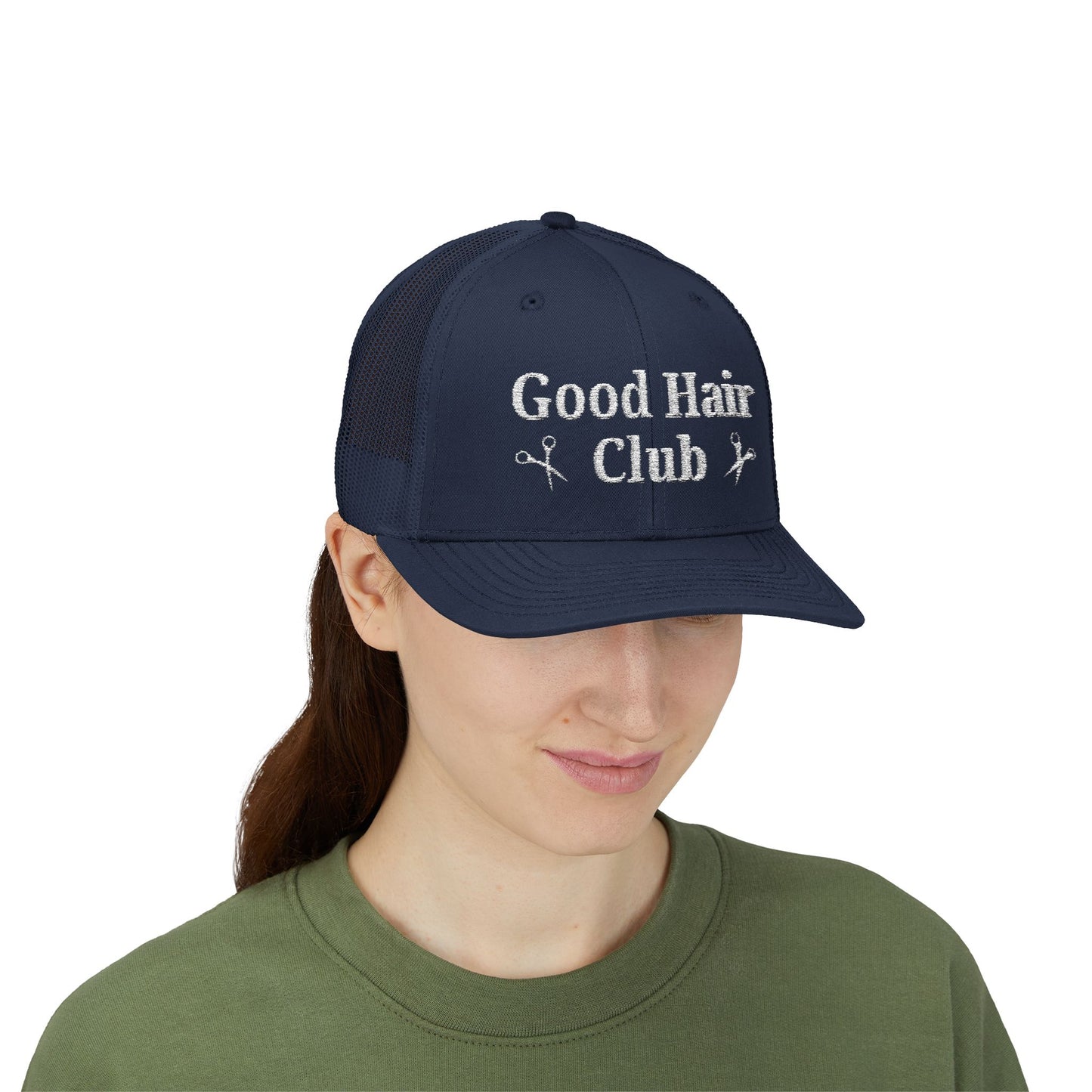Good Hair Club Embroidered Trucker Hat | Hairstylist Hat