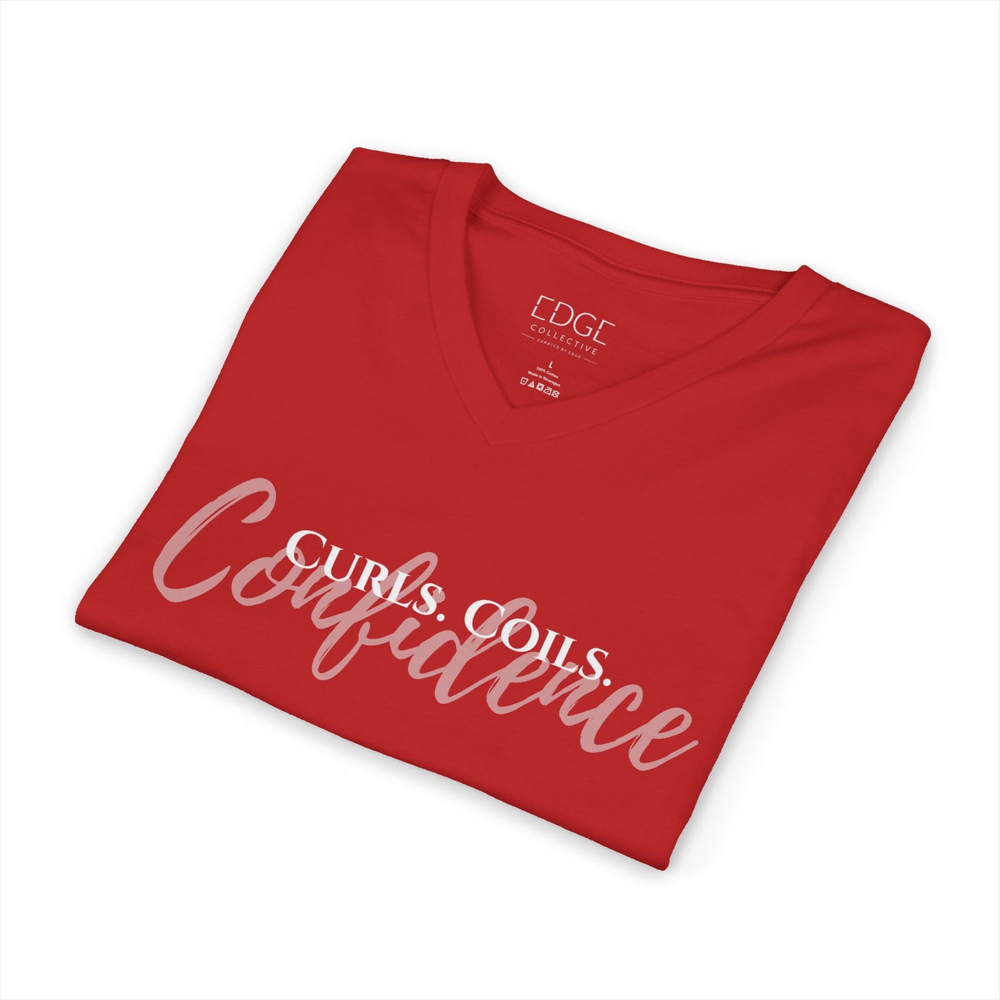 Curls. Coils. Confidence. V-Neck Tee | Curly Hair Shirt