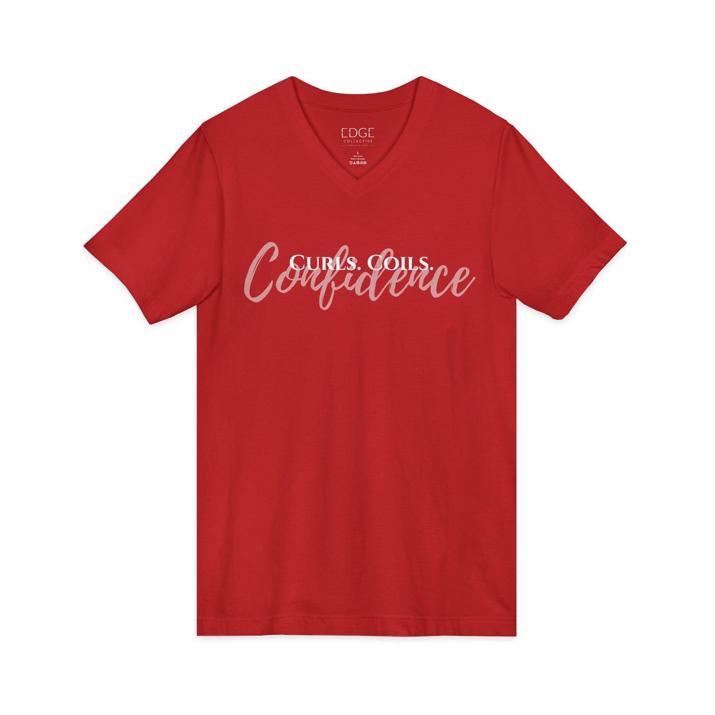 Curls. Coils. Confidence. V-Neck Tee | Curly Hair Shirt