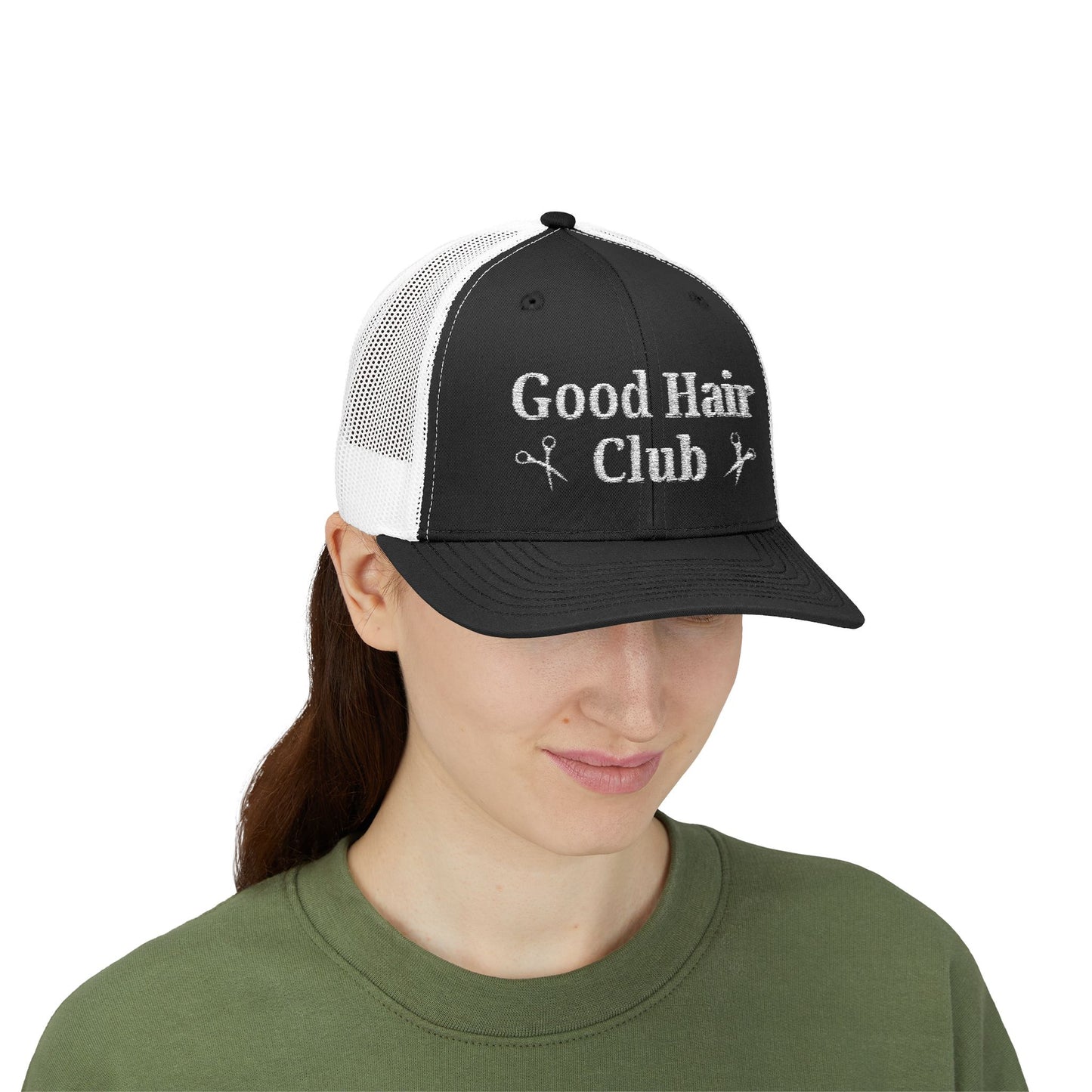 Good Hair Club Embroidered Trucker Hat | Hairstylist Hat