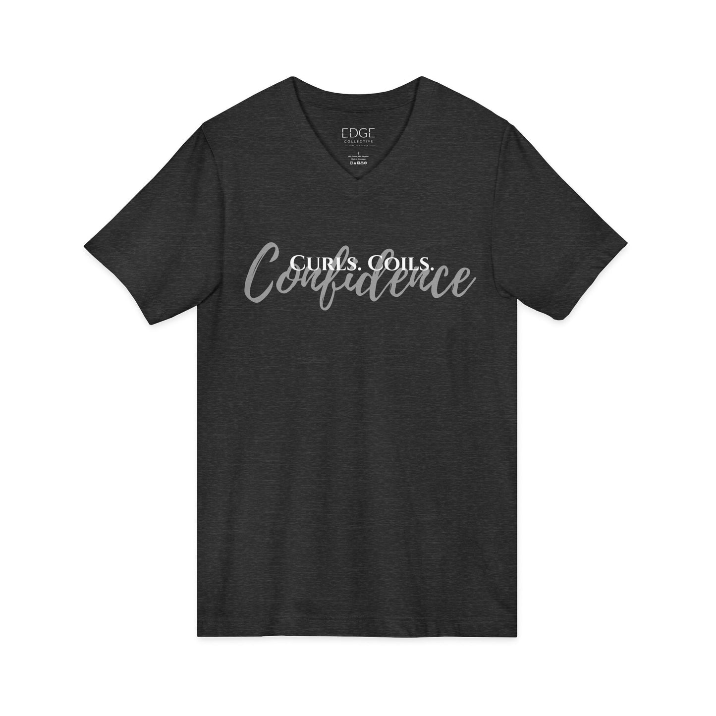 Curls. Coils. Confidence. V-Neck Tee | Curly Hair Shirt