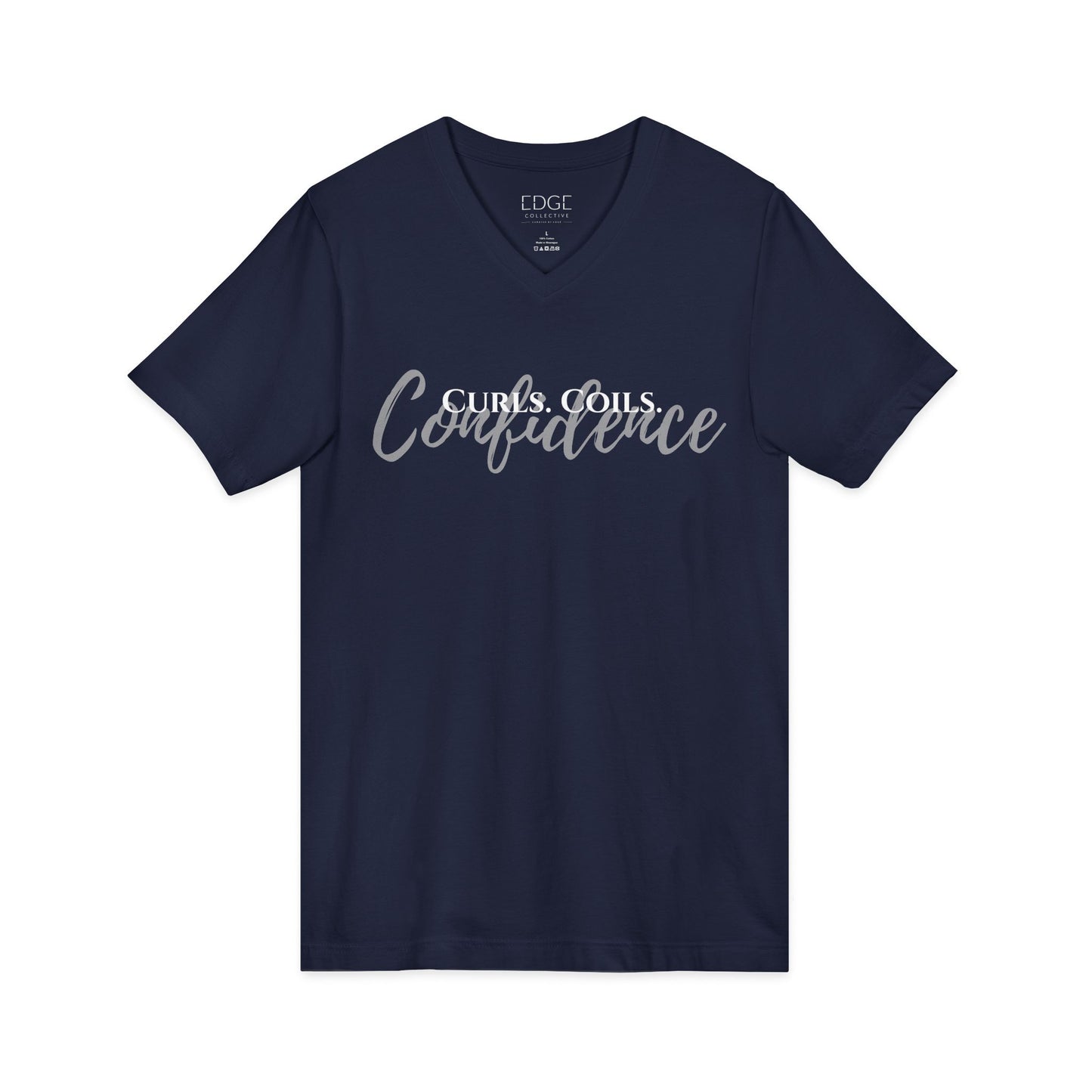 Curls. Coils. Confidence. V-Neck Tee | Curly Hair Shirt