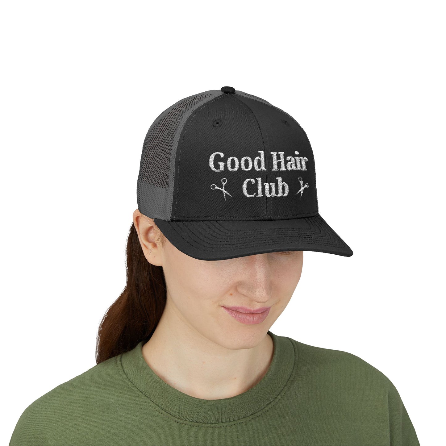 Good Hair Club Embroidered Trucker Hat | Hairstylist Hat