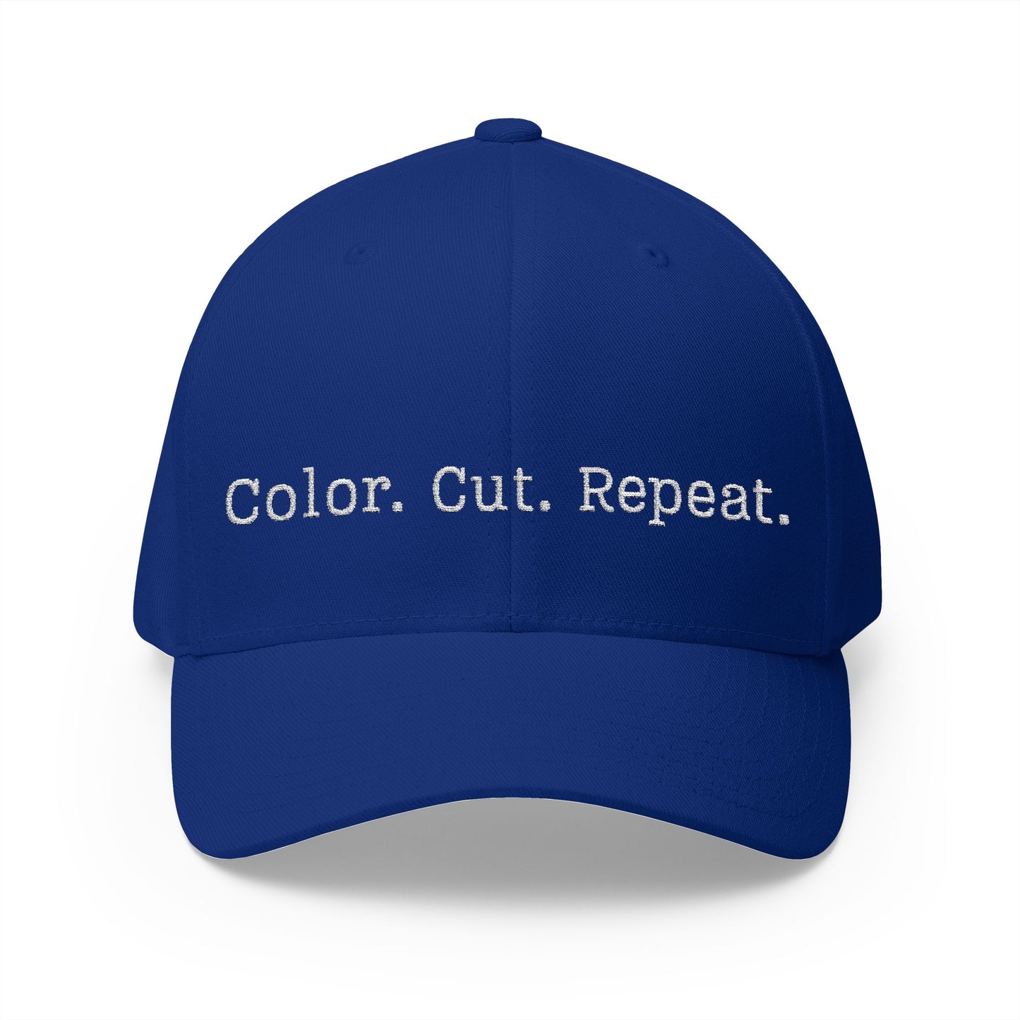 Color. Cut. Repeat. Flexfit Hat | Embroidered Hairstylist Cap