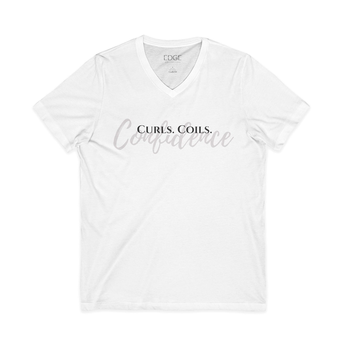 Curls. Coils. Confidence. V-Neck Tee | Curly Hair Shirt